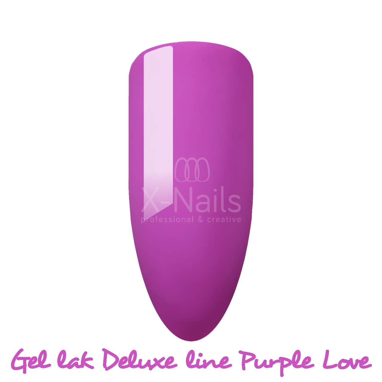 X-NAILS Fialový gel lak na nehty, lila gellak, gelový lak purple love fialový deluxe line
