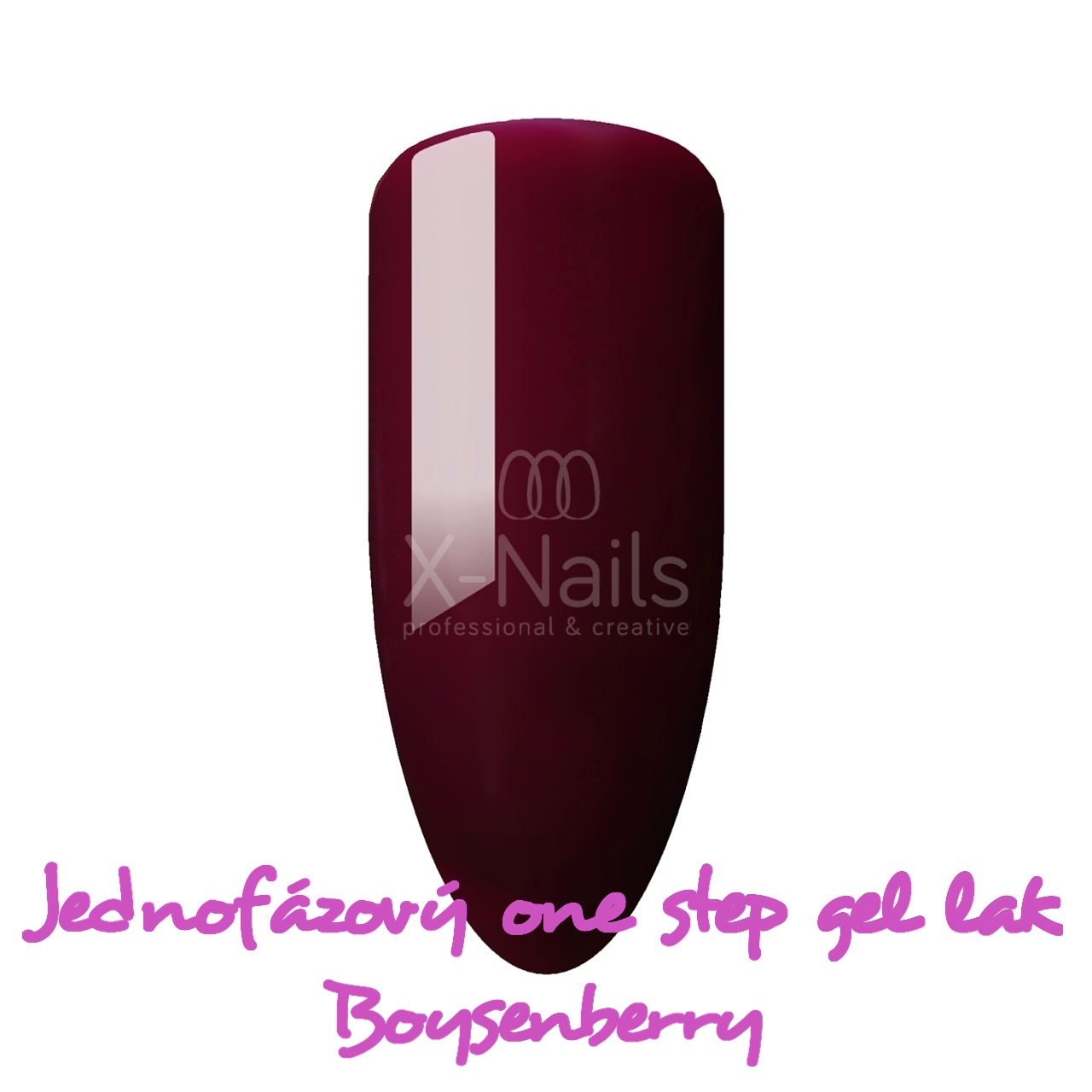 X-NAILS jednofázový gel lak na nehty, fialový one step gel lak, lila gellak, gelový lak na nehty Amazing line Boysenberry