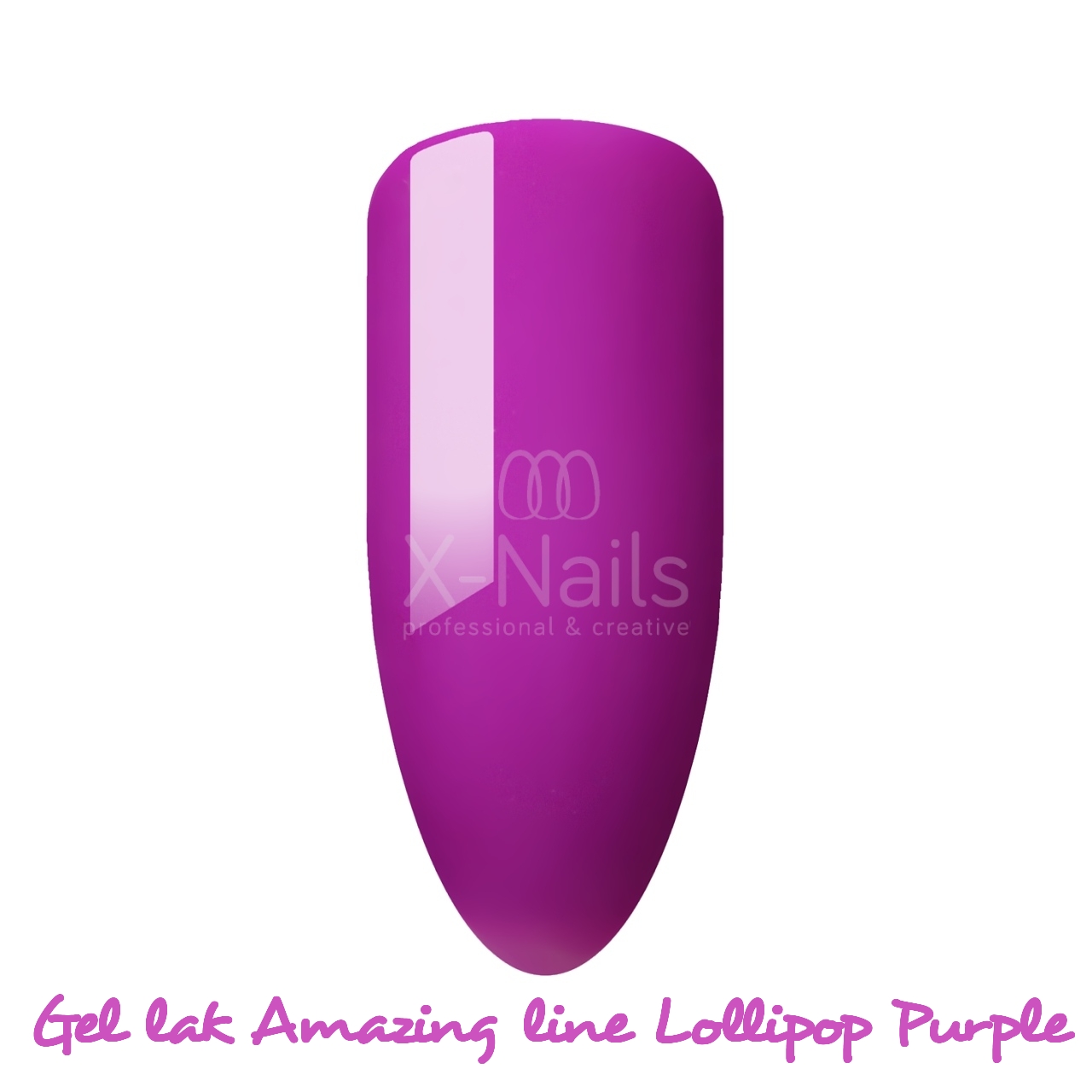 X-NAILS Fialový gel lak na nehty, lila gellak, gelový lak lollipop purple fialový amazing line
