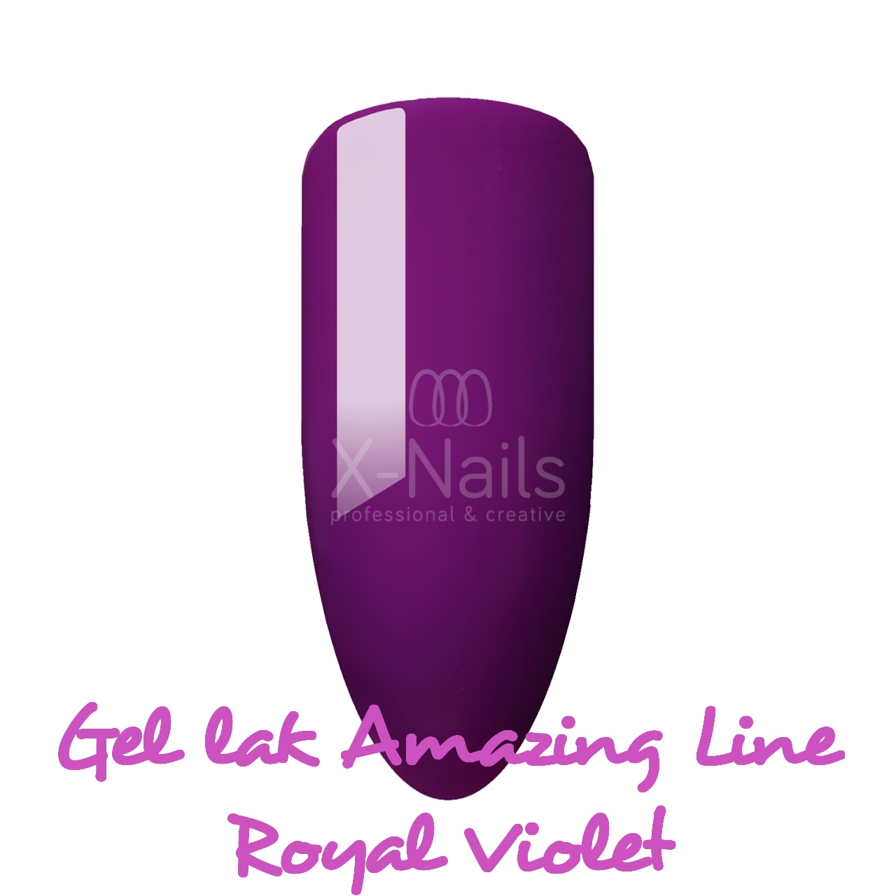 X-NAILS Fialový gel lak na nehty, lila gellak, gelový lak royal violet fialový amazing line