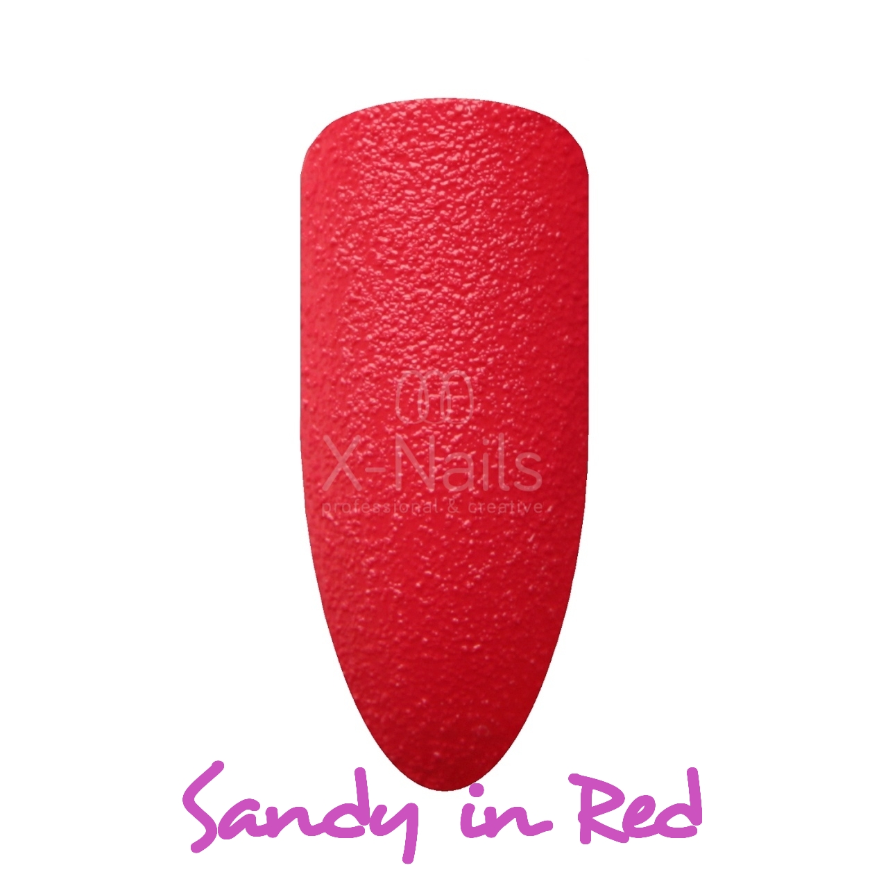 Pískový lak na nehty X-NAILS, lak s pískovým efektem a 3D pískovou strukturou, červený, rudý lak na nehty