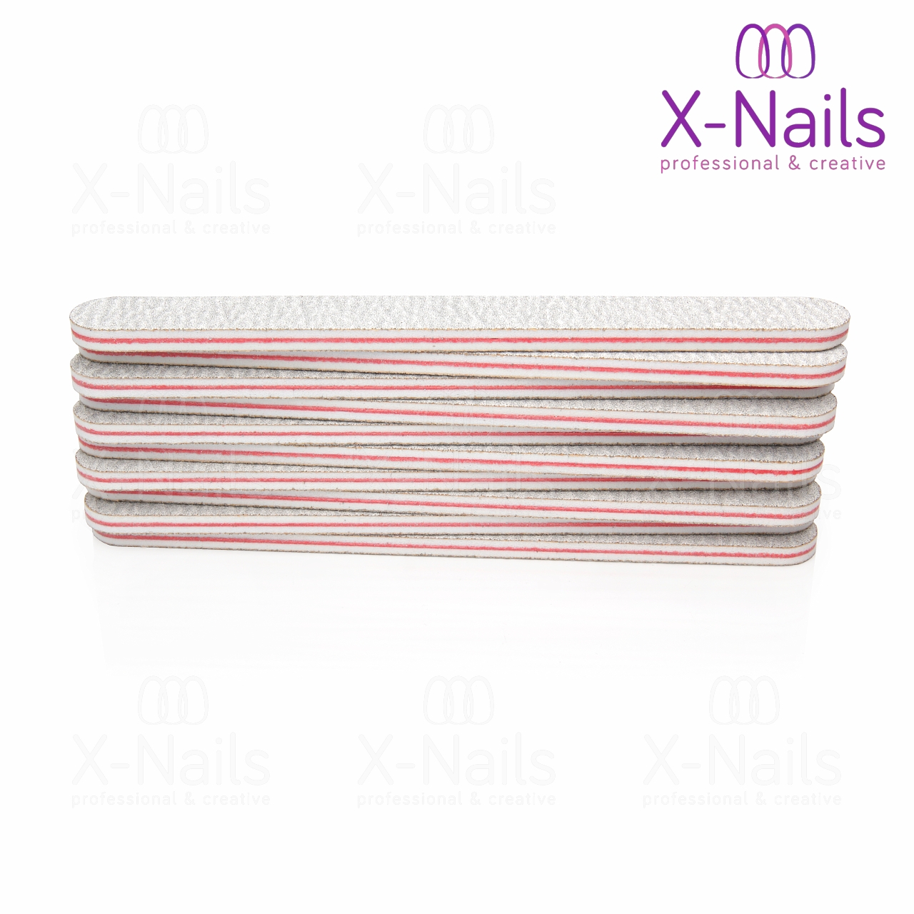 X-NAILS pilník na nehty Eco Line 100/180, rovný 10 ks - ZEBRA