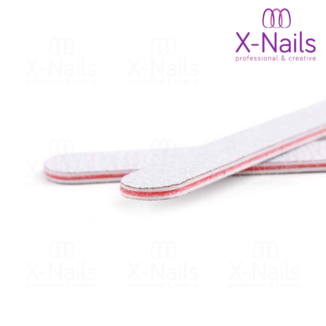 X-NAILS pilník na nehty Eco Line 100/180, rovný 10 ks - ZEBRA