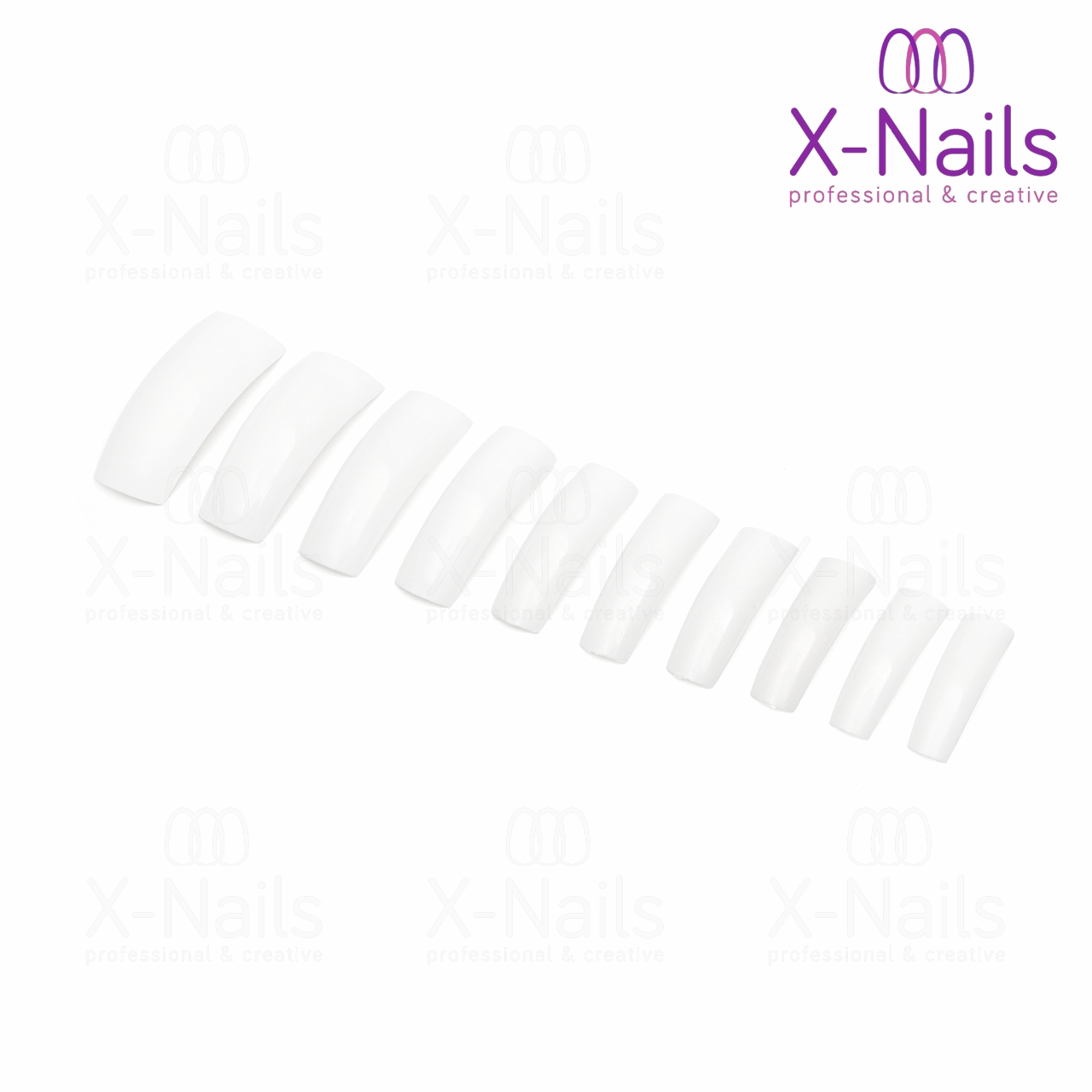 X-NAILS Tipy na nehty 500 ks - nehtové tipy FRENCH NATURAL PACK (dlouhá ploška)