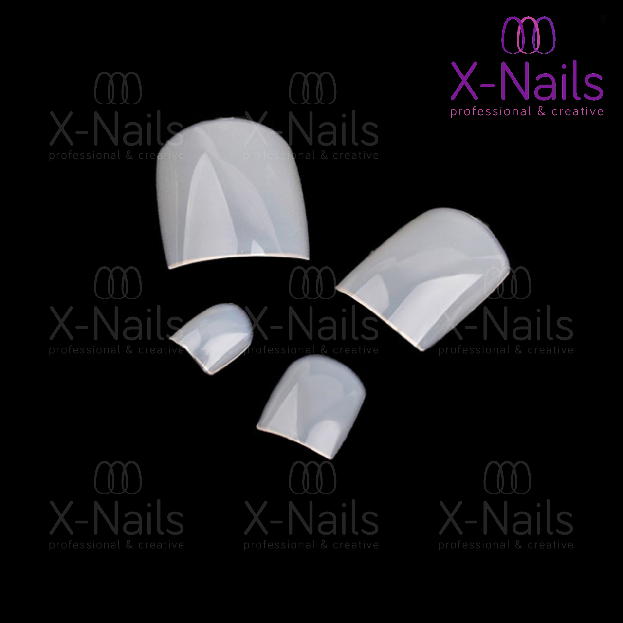 X-NAILS tipy na nohy 500 ks - CLEAR (čiré)