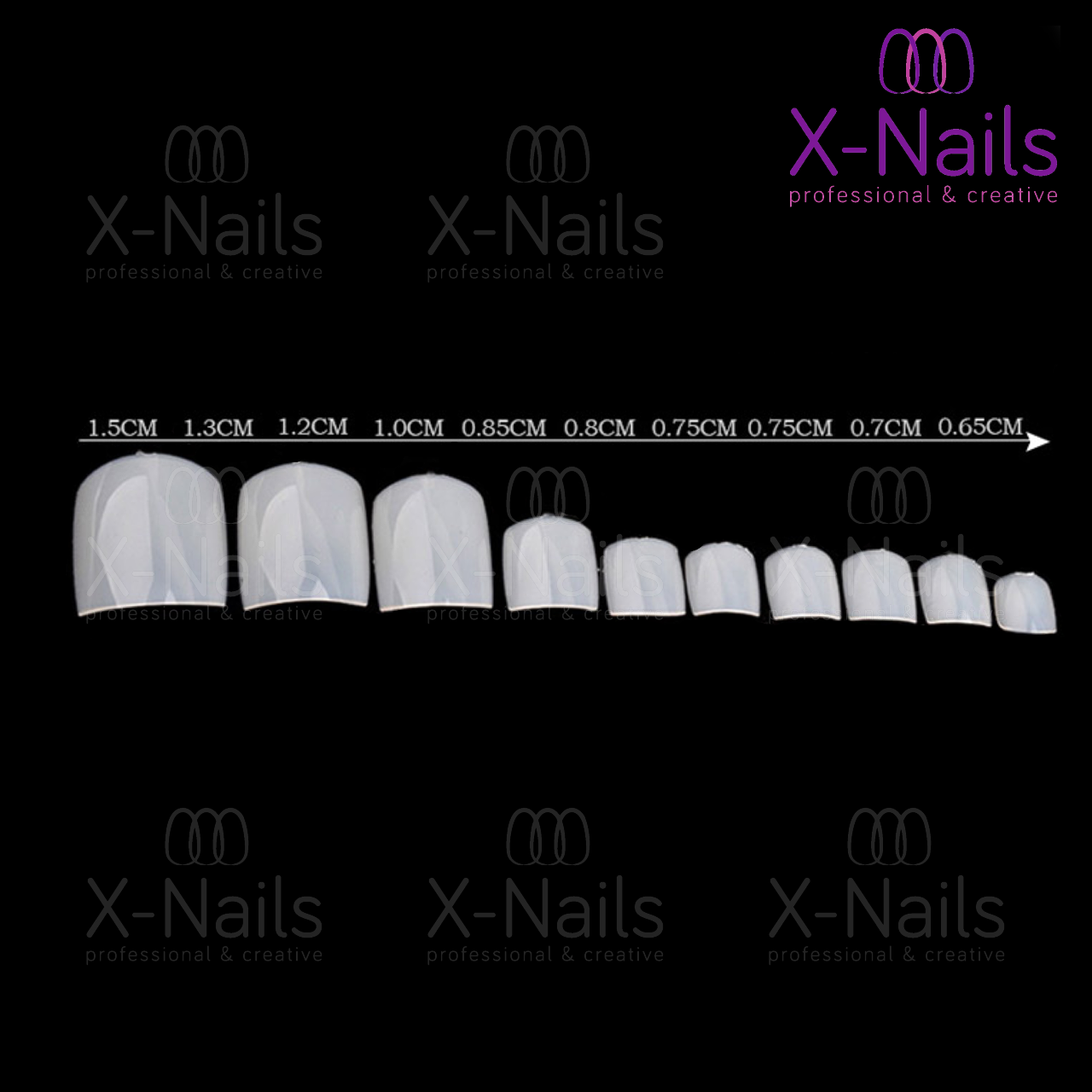X-NAILS tipy na nohy 500 ks - CLEAR (čiré)
