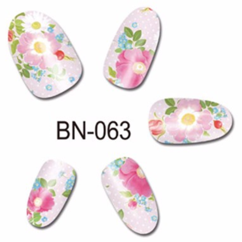 Barevné květinové vodolepky na nehty - KVĚTINY LUX