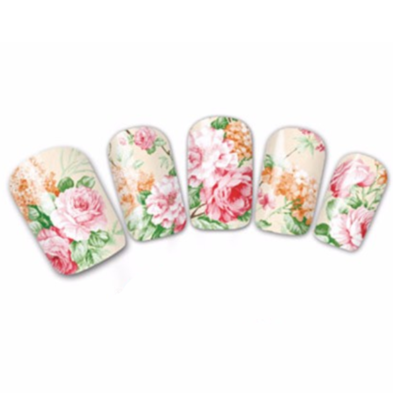 Barevné květinové vodolepky na nehty - KVĚTINY LUX