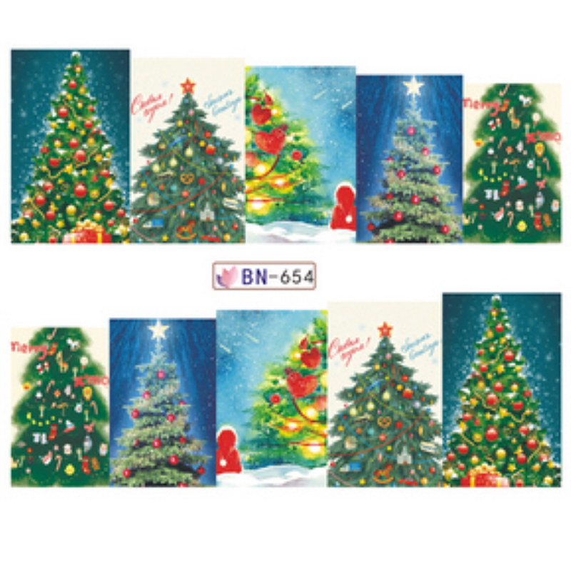 Barevné zimní vodolepky na nehty - ZIMA&SNĚHULÁCI