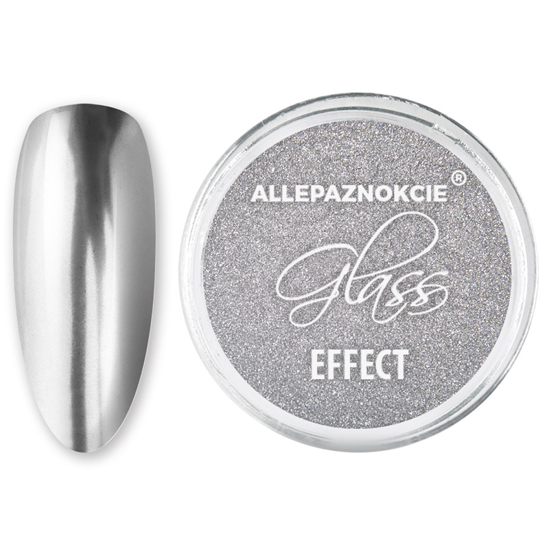 Leštící pigment na nehty Glass Effect Silver (stříbrný zrcadlový efekt)