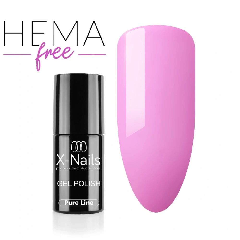 Hypoalergenní gel lak na nehty Pure line, 5ml – AZALEA (azalkově růžový, bez alergizujících složek HEMA)