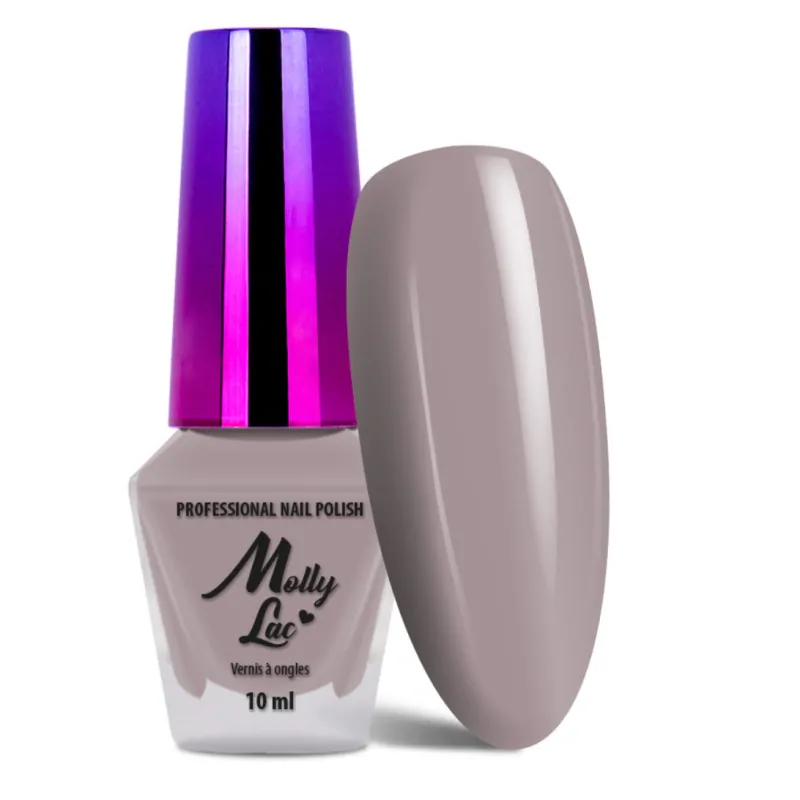 Klasický lak na nehty,10ml - Molly 216 (šedohnědý odstín s lehkým nádechem taupe, vysoký lesk, výdrž až 12 dní)