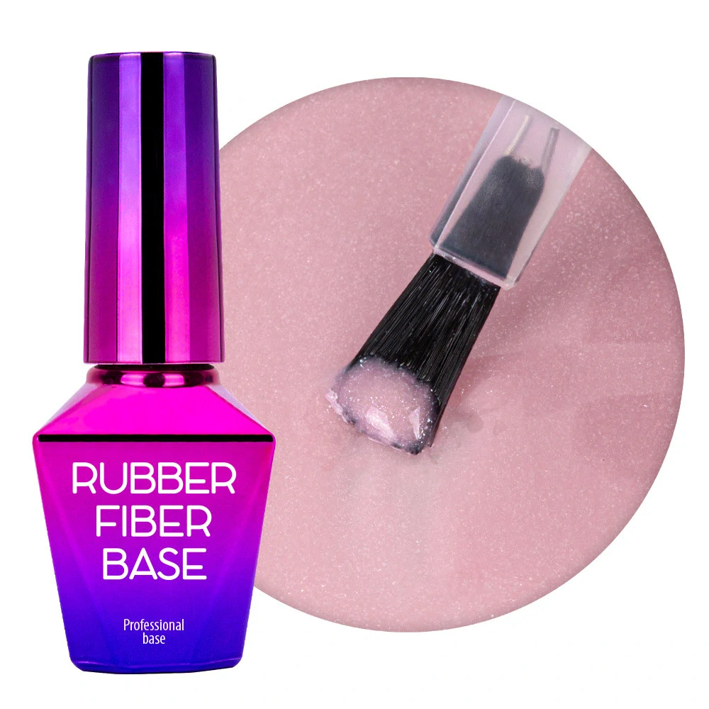 Podkladová báze Rubber Fiber base Silky Shimmer 10 g – revoluční báze se skelným vláknem a hedvábným třpytem