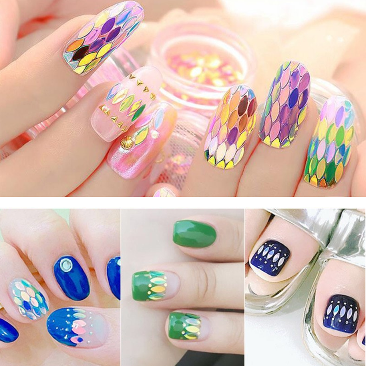 X-NAILS Glitrové hologramy,1 mm - ZLATÉ HEXAGONY