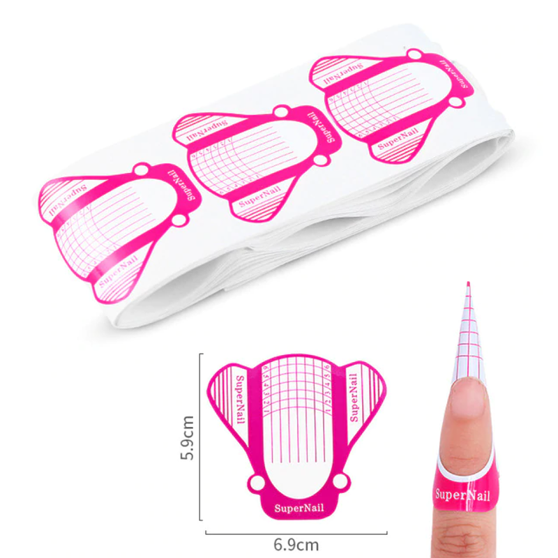 Papírová šablona na modeláž gelových i akrylových nehtů, 100 ks - SUMMER