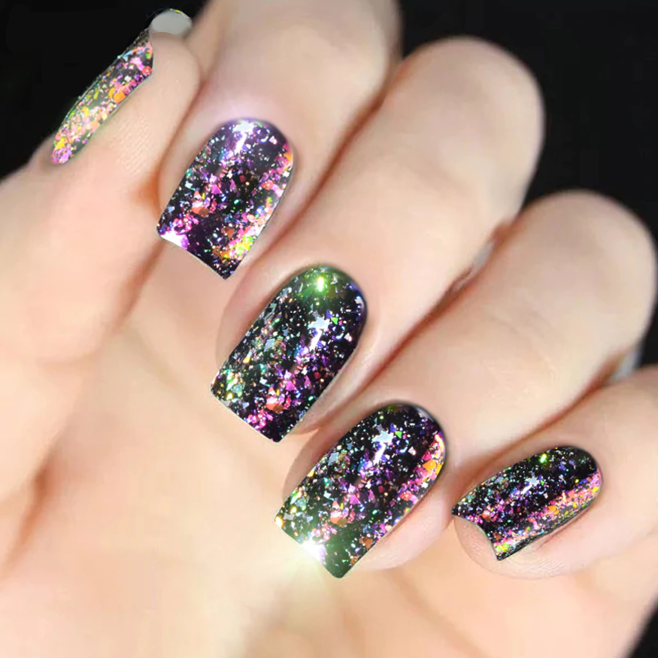 X-NAILS leštící chameleon pigment – CHAMELEON FLAKES GREEN