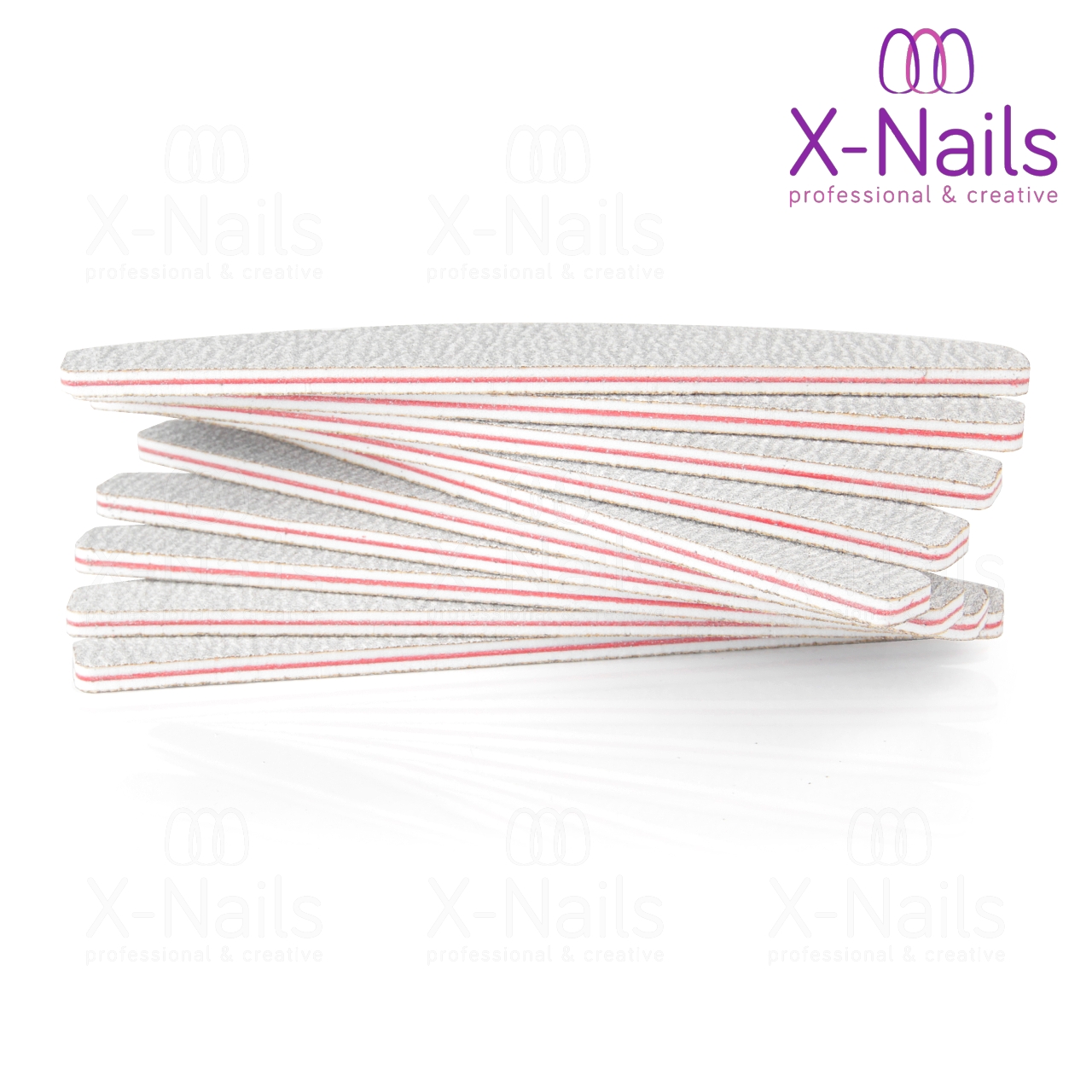 X-NAILS pilník na nehty Eco Line 180/240, loďka - ZEBRA 25 ks