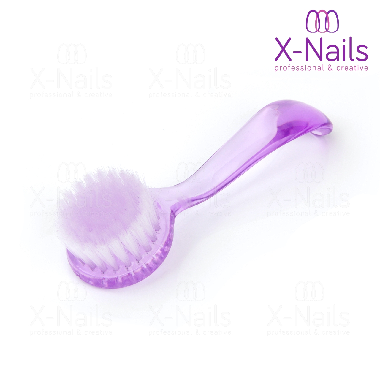 X-NAILS Prašný kartáček na ruce a nehty - FIALOVÝ