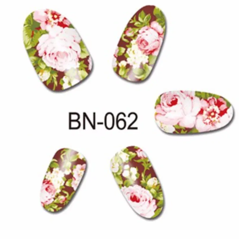 Barevné květinové vodolepky na nehty - KVĚTINY LUX