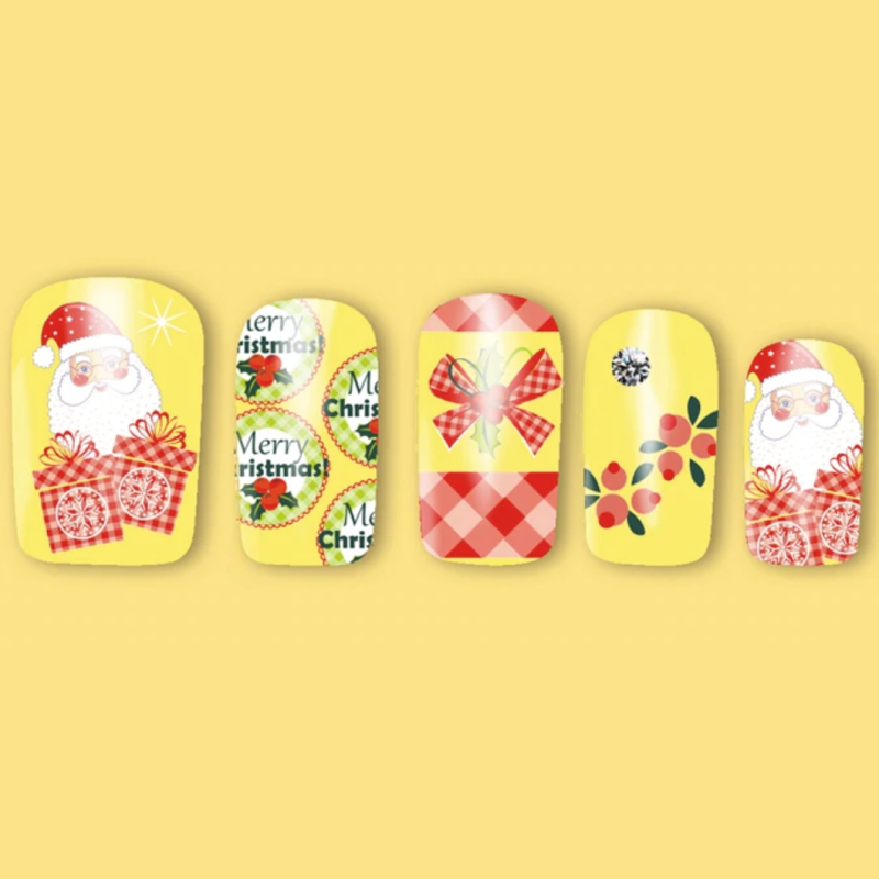 Barevné vánoční vodolepky na nehty - zimí obtisky DÁREČKY