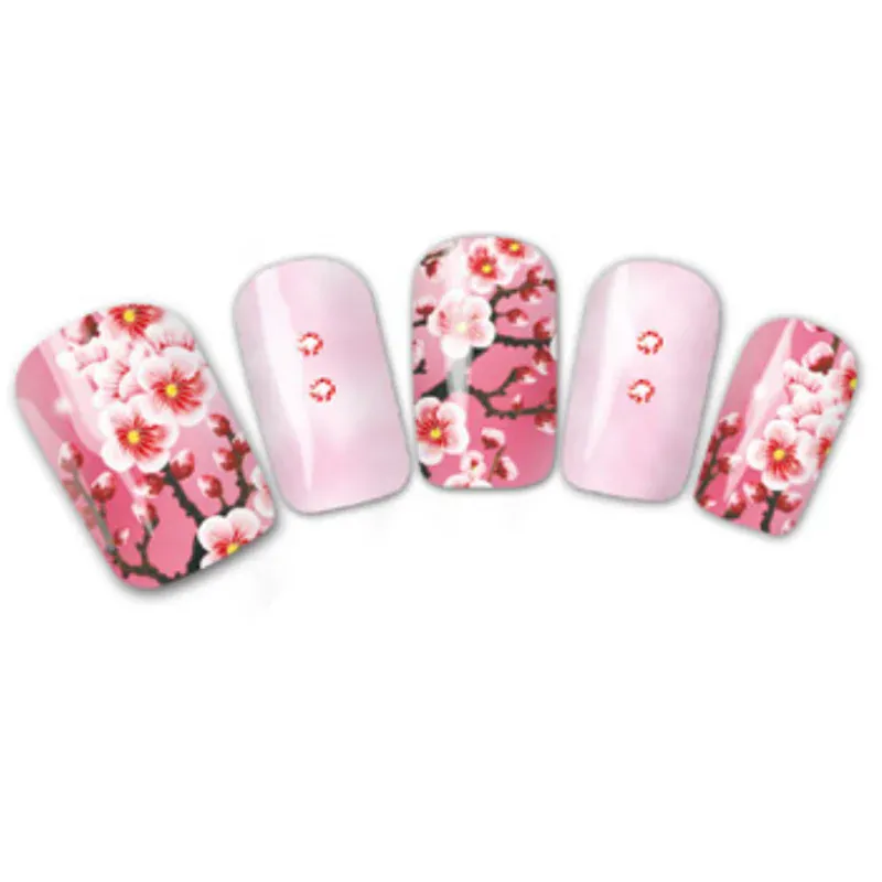 Barevné květinové vodolepky na nehty - FLORAL LUX 