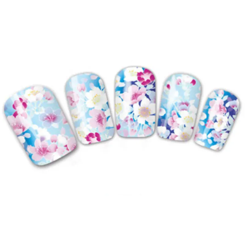 Barevné květinové vodolepky na nehty - FLORAL LUX 