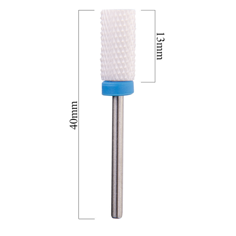 Keramická fréza na nehty – brusný nástavec VÁLEC STŘEDNÍ (modrý pruh, střední frézka, M3/32)