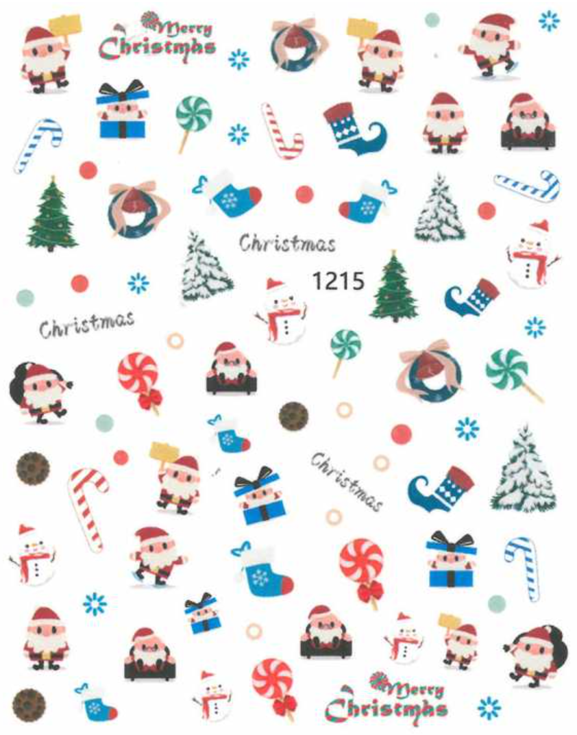 Vánoční samolepky na nehty - Joyful Christmas (ultra tenké vánoční a zimní nálepky na nehty)