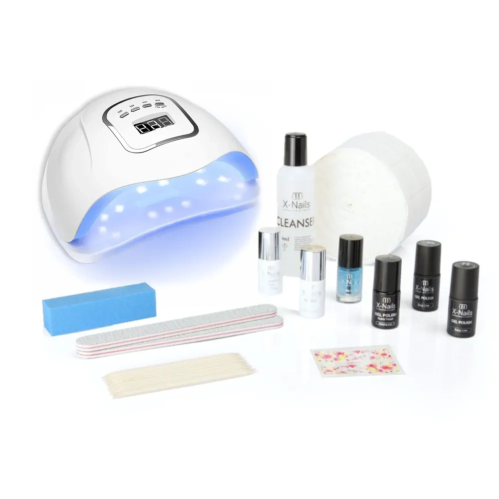 Startovací sada na gel lak – sada na gelové nehty s lampou 180W GEL SET (výkonná lampa 180W, gel laky dle výběru)