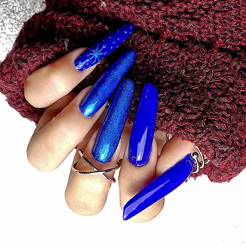 Leštící pigment na nehty Glass Effect Blue (modrý zrcadlový efekt)