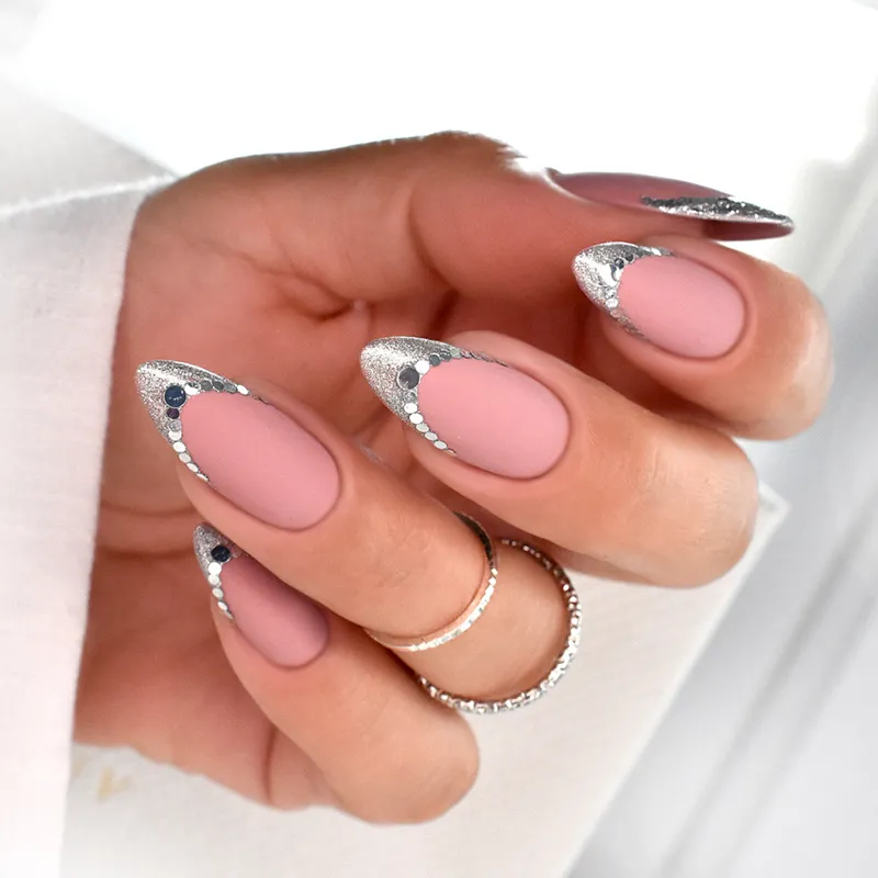 Holografické mini fólie na nehty - Silver drops (stříbrné mini pihy, mix velikostí)