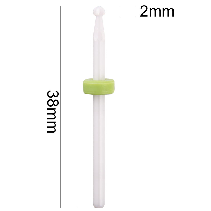 Keramická brusná fréza na nehty – brusný nástavec KULIČKA (hrubá frézka, zelený pruh)