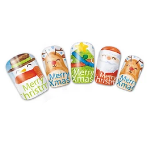 Barevné zimní vodolepky na nehty - ZIMA&SNĚHULÁCI