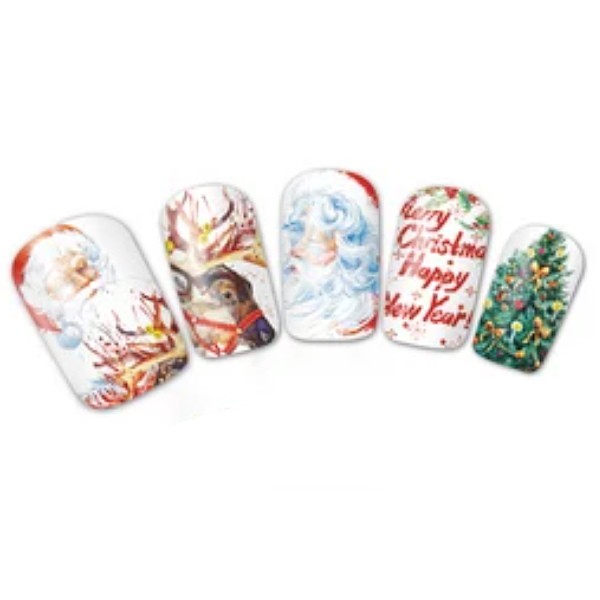 Barevné zimní vodolepky na nehty - ZIMA&SNĚHULÁCI