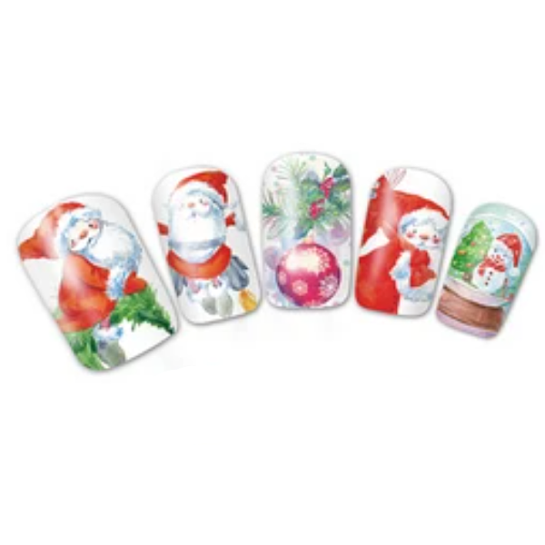 Barevné zimní vodolepky na nehty - ZIMA&SNĚHULÁCI