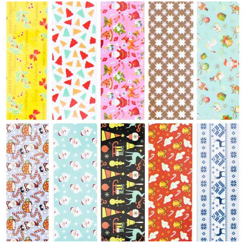 Sada zdobicích transfer fólií, 10ks - VÁNOCE (10ks každý 100cm)