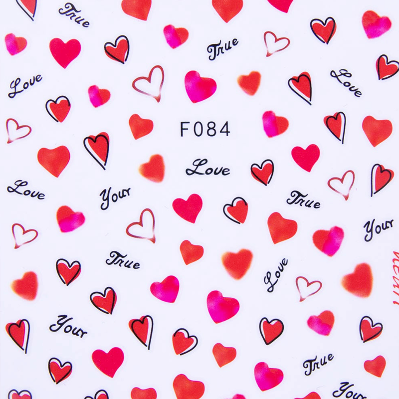 Zamilované samolepky na nehty - VALENTÝN F084