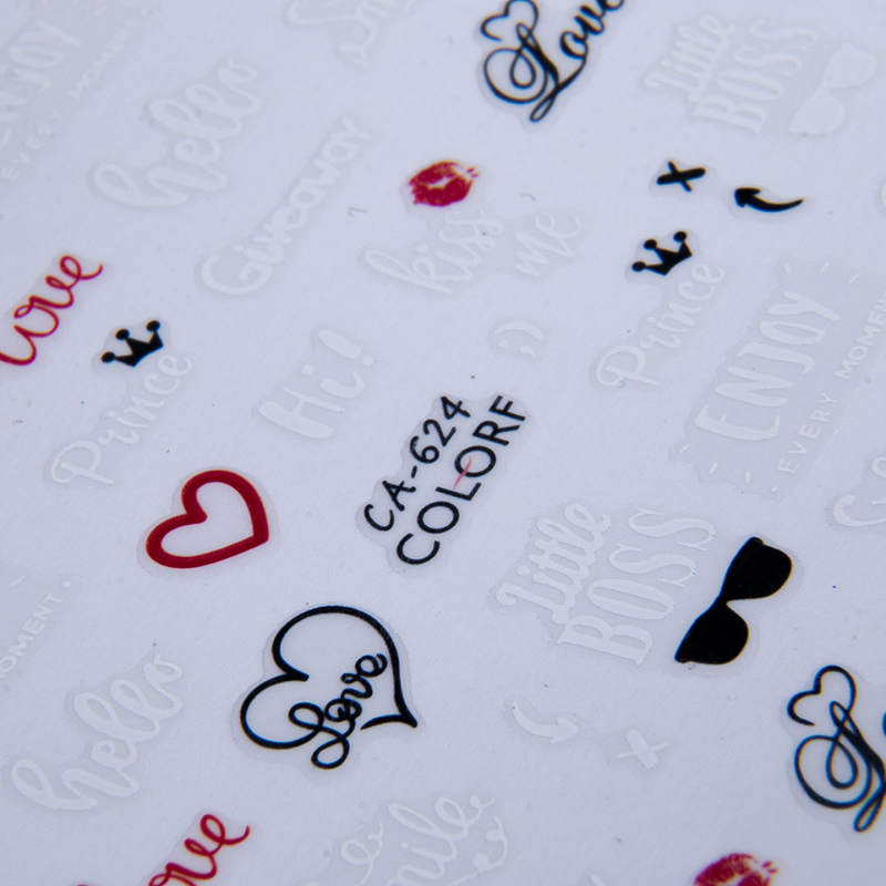 Zamilované samolepky na nehty - VALENTÝN CA624