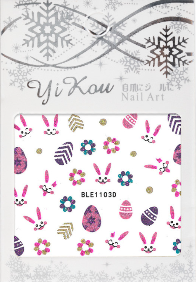 3D velikonoční nálepky na nehty - samolepky na nehty VELIKONOCE 1103D