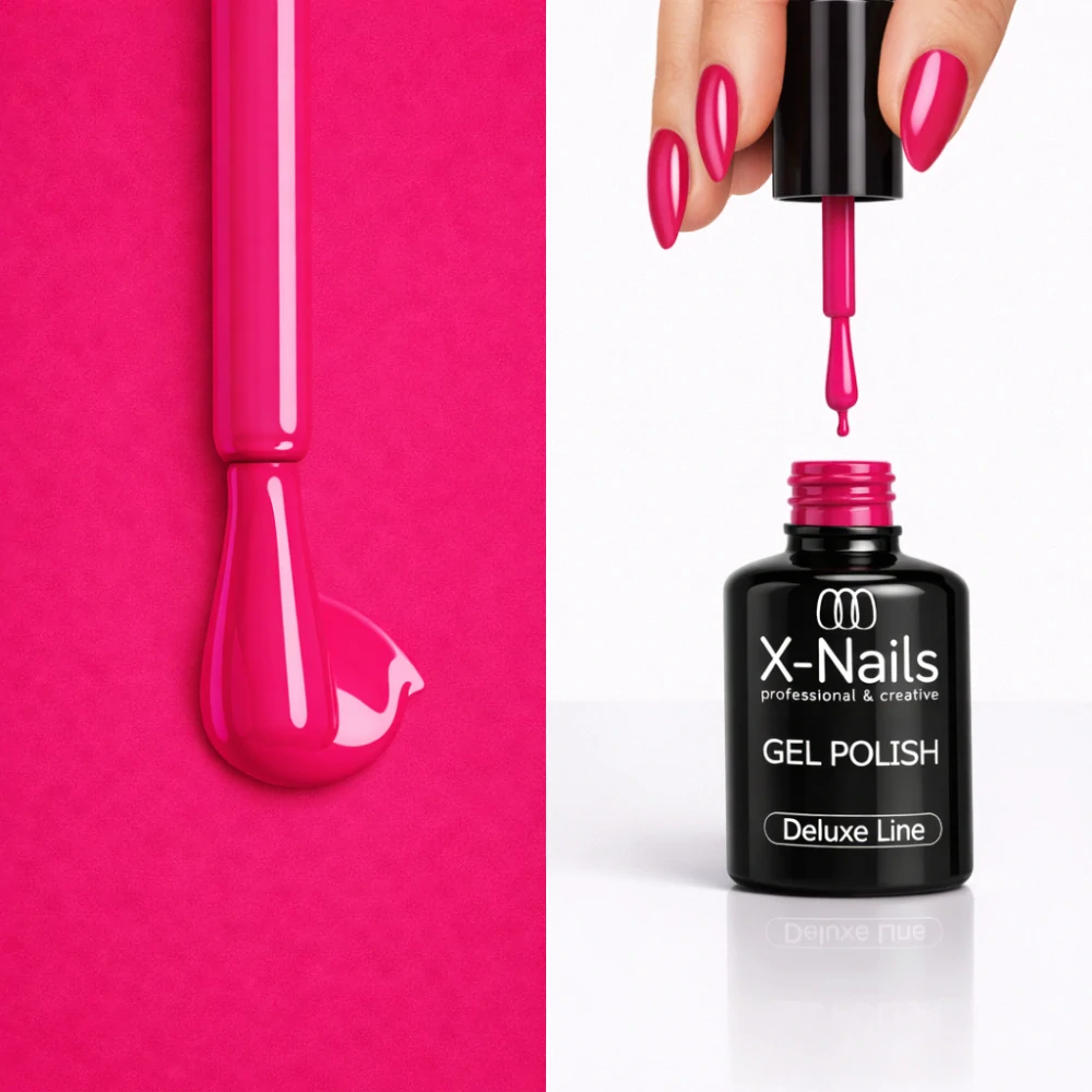 Profesionální gel lak Deluxe line, 5ml – PETUNIA (neonově růžový, perfektně krycí gel lak)