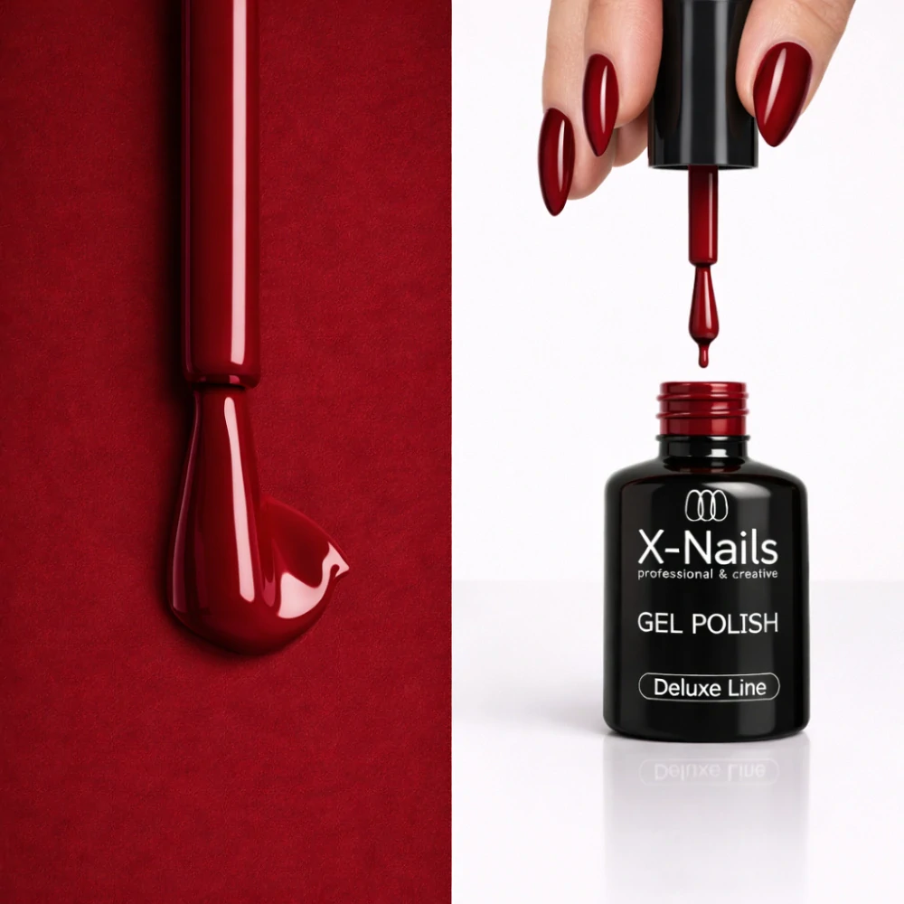 Profesionální gel lak Deluxe line, 5ml – AMARYLIS (rubínově červený, perfektně krycí gel lak)