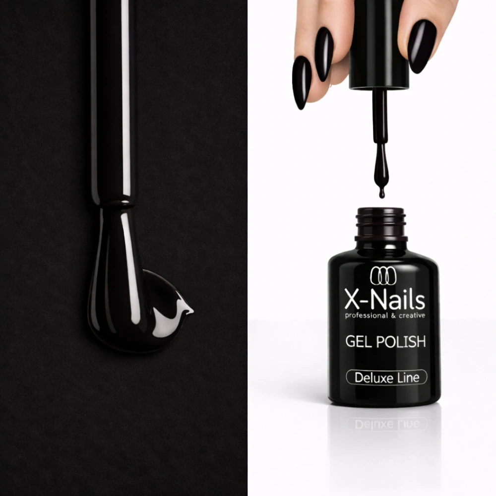 Profesionální gel lak Deluxe line, 5ml – ANTHRACITE (antracitově černý, perfektně krycí gel lak)