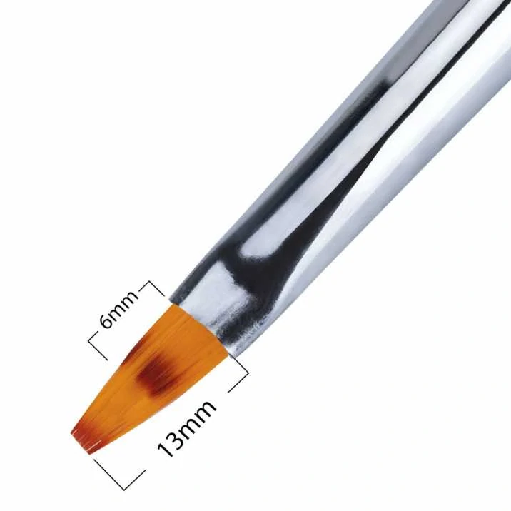 Štětec na ombre nehty Glam line, č. 6 - bílé zirkony