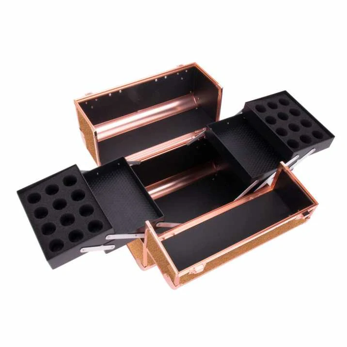 Rozkládací kosmetický kufřík L - ROSE GOLD (luxusní růžově zlatý)