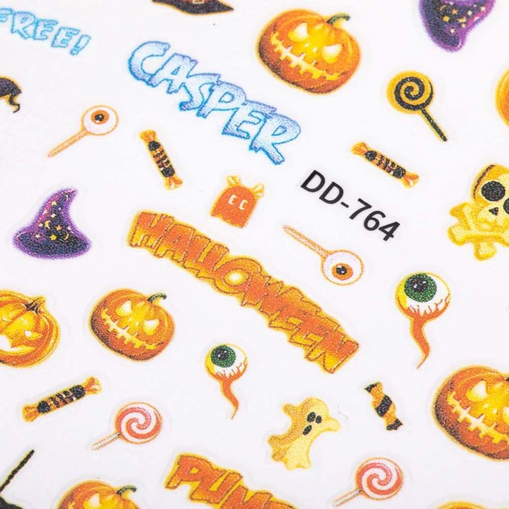 Ultra tenké samolepky na nehty – Halloween DD764 (barevné)