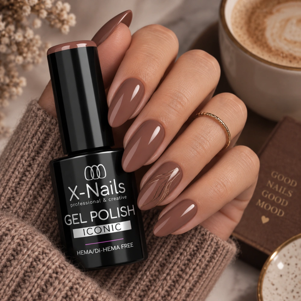 Gel lak Iconic Rose Mocha 5 g – hnědo-růžový nude, HEMA & Di-HEMA Free