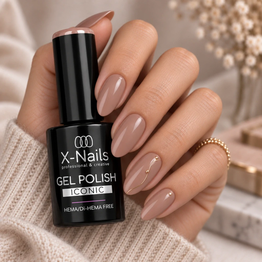 Gel lak Iconic Nude Latte 5 g – tělový nude, HEMA & Di-HEMA Free