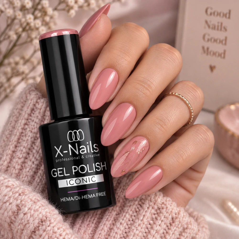 Gel lak Iconic Rose Clay 5 g – tlumeně růžový nude, HEMA & Di-HEMA Free
