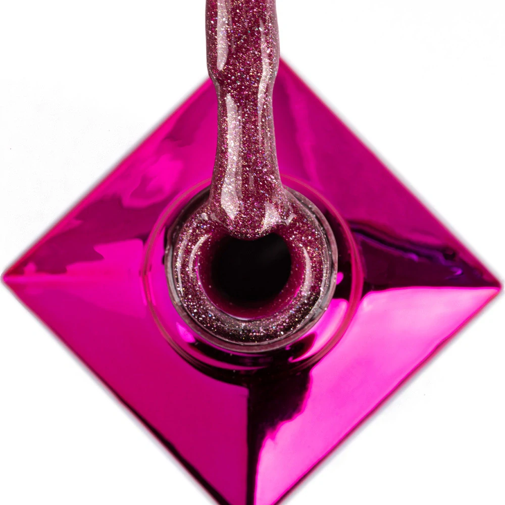 Molly Nails Choya 384 – růžovo-vínový třpytivý gel lak