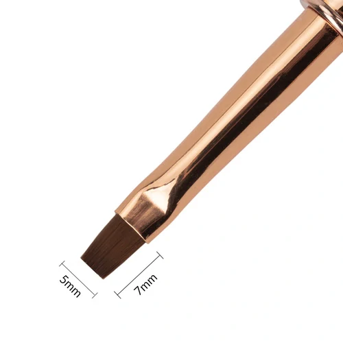 Štětec na gelové nehty č. 6 AlleLac Rose Gold – plochý, syntetický vlas